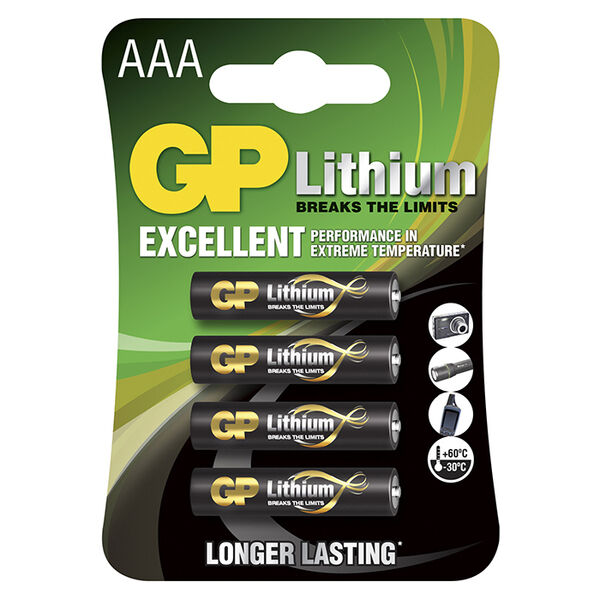 GP AAA-litiumbatteri 1.5V, 24LF-2U4, 4-pak