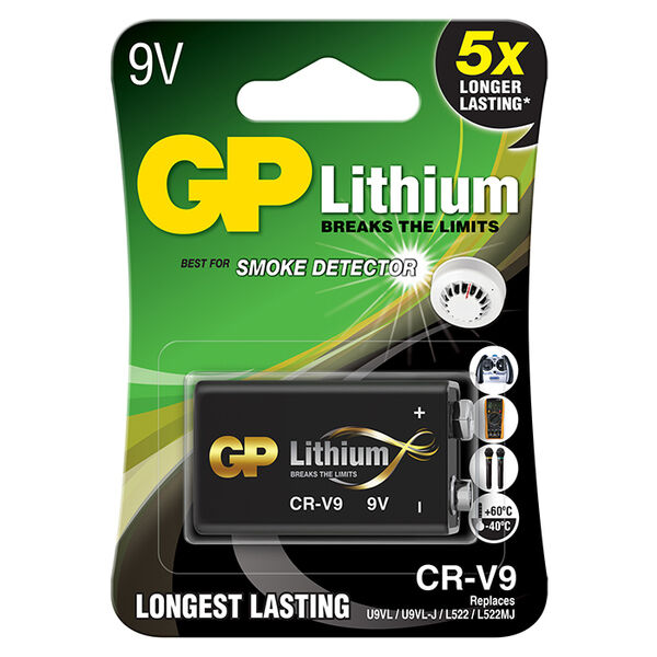 GP 9V lithiumbatteri CRV9SD-2U1, 1-pak